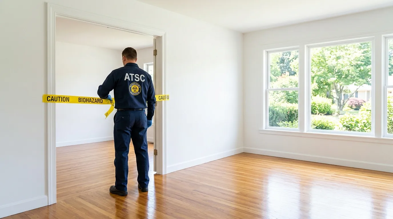 Certified biohazard cleanup crew performing Decomposition Cleanup in Greenwood